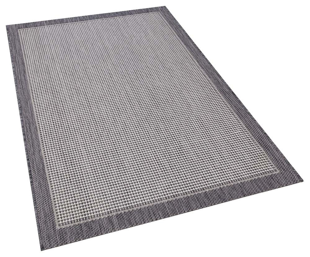 Washable Silver Jute Rug: Plain Outdoor/Indoor Carpet