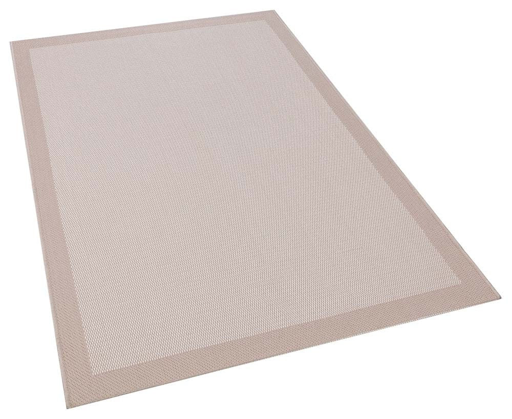 Washable Beige Jute Rug: Bohemian Outdoor/Indoor Carpet