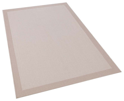 Washable Beige Jute Rug: Bohemian Outdoor/Indoor Carpet