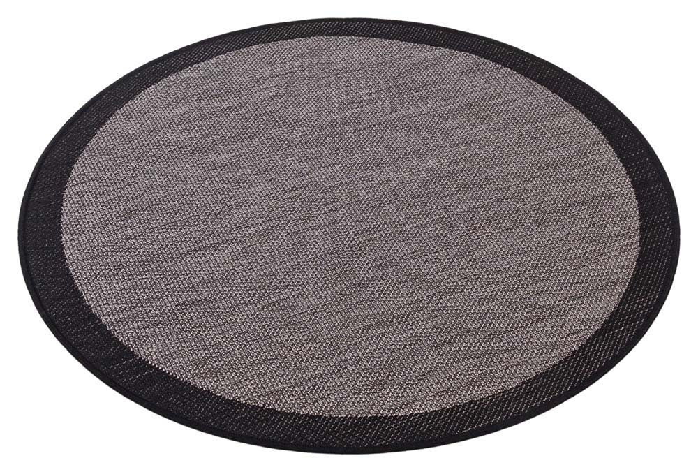 Washable Gray Jute Rug: Outdoor/Indoor Circle Carpet