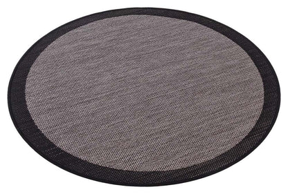 Washable Gray Jute Rug: Outdoor/Indoor Circle Carpet