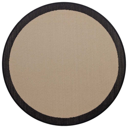 Round Beige Jute Rug: Washable Bohemian Outdoor/Indoor Carpet