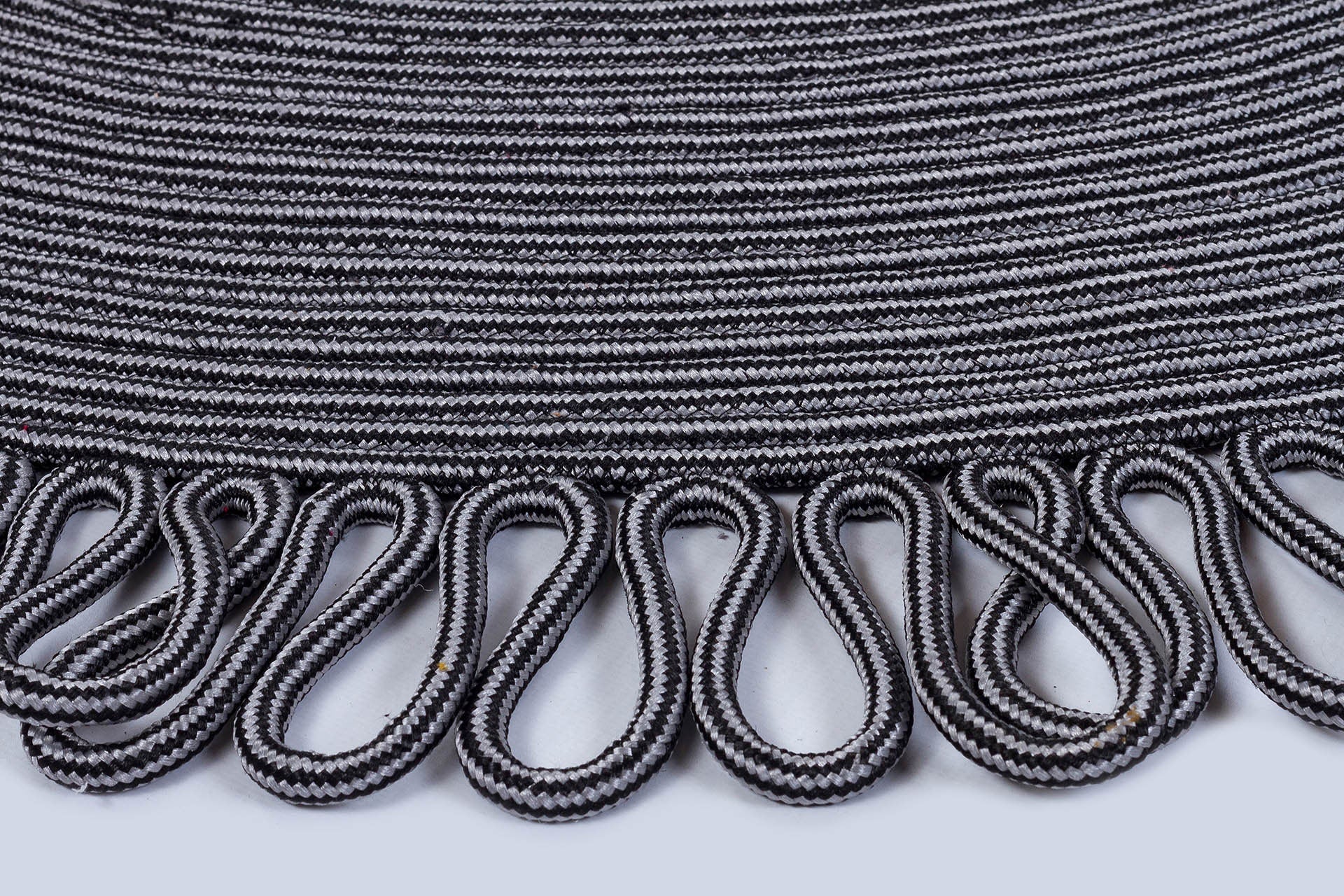 Washable Gray Jute Rug: Bohemian Circle carpet with Decorative Border
