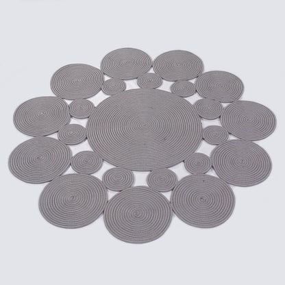 Bohemian Jute Circle Rug: Washable Indoor/Outdoor Decor