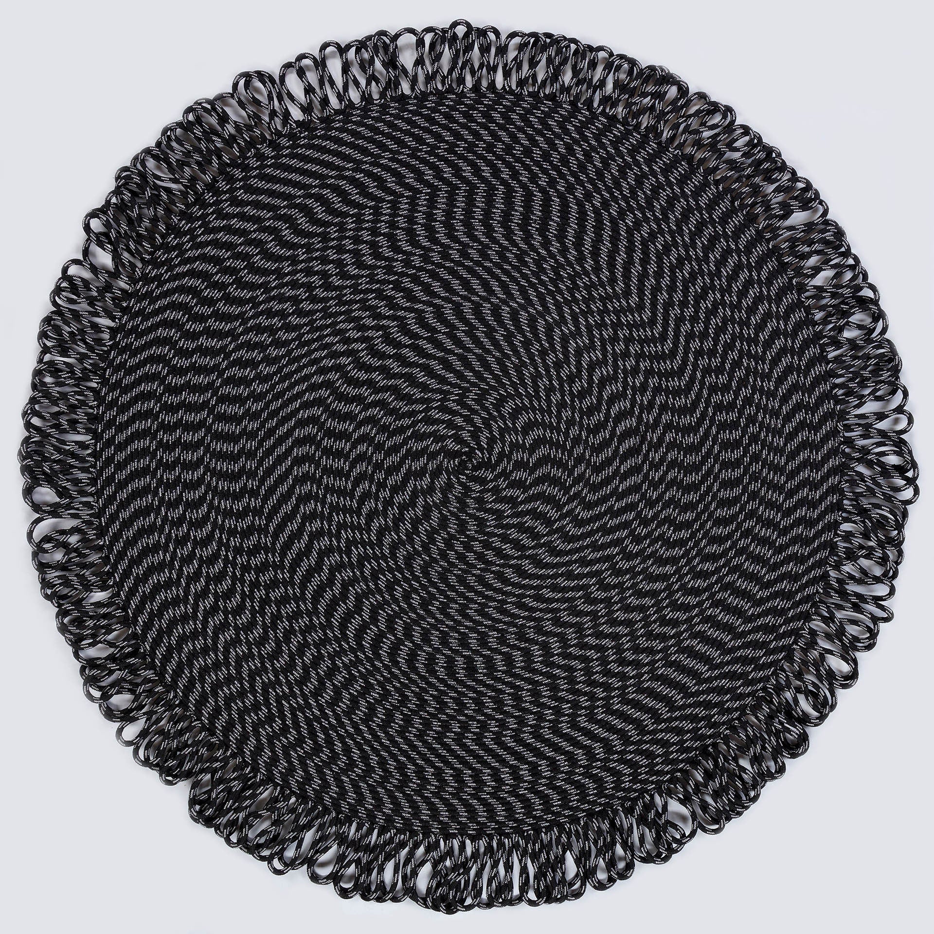 Washable Black Jute Rug: Circle Rug, Indoor/Outdoor carpet