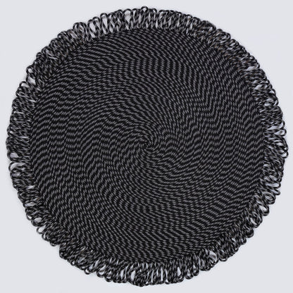 Washable Black Jute Rug: Circle Rug, Indoor/Outdoor carpet