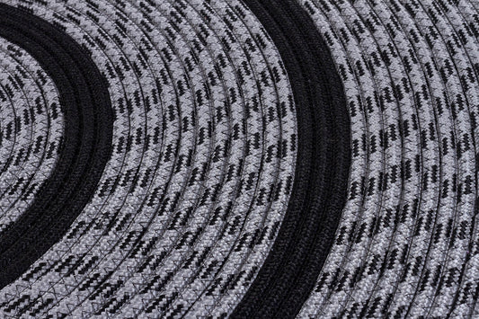 Washable Black Jute Rug: Bohemian Outdoor/Indoor Circle Rug