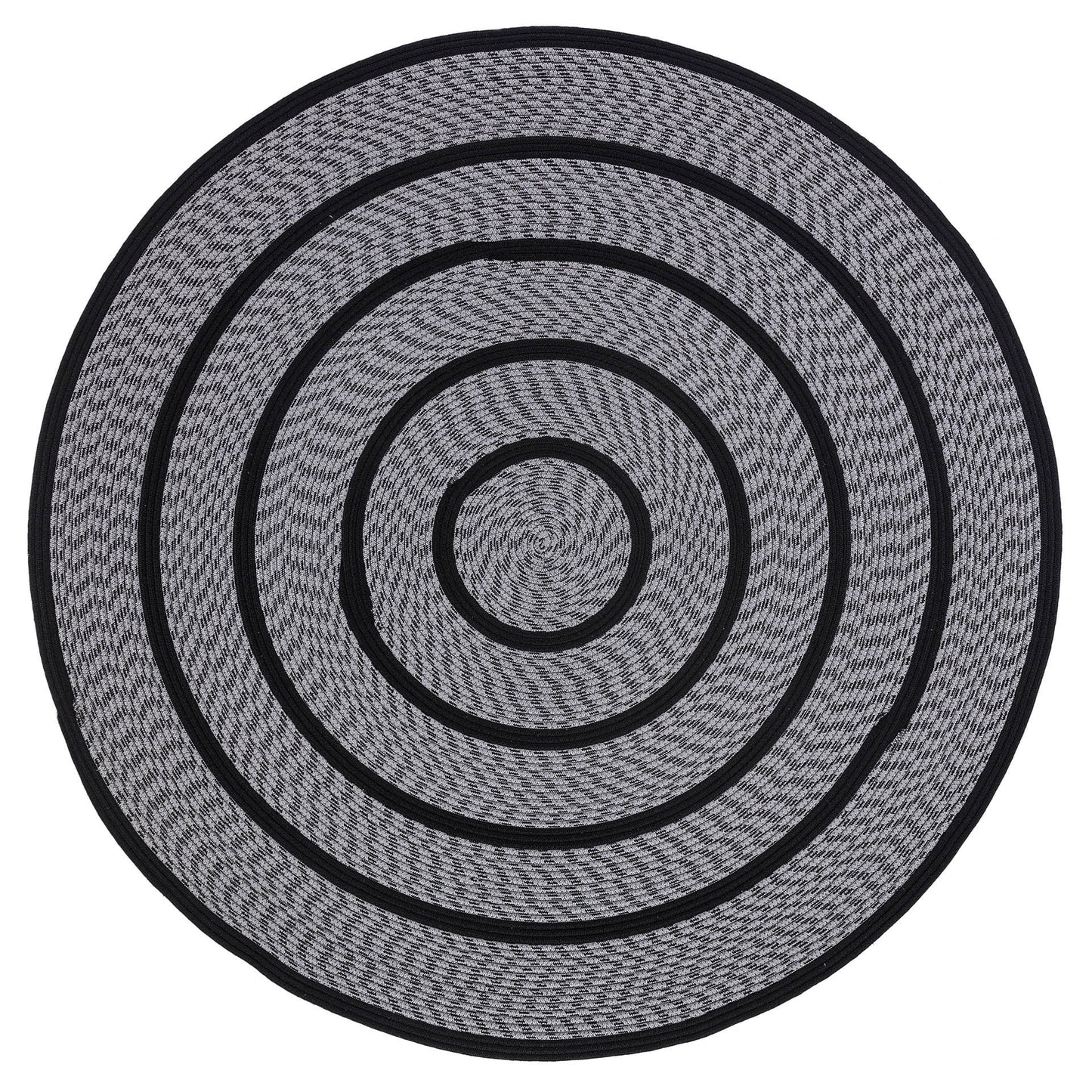 Washable Black Jute Rug: Bohemian Outdoor/Indoor Circle Rug