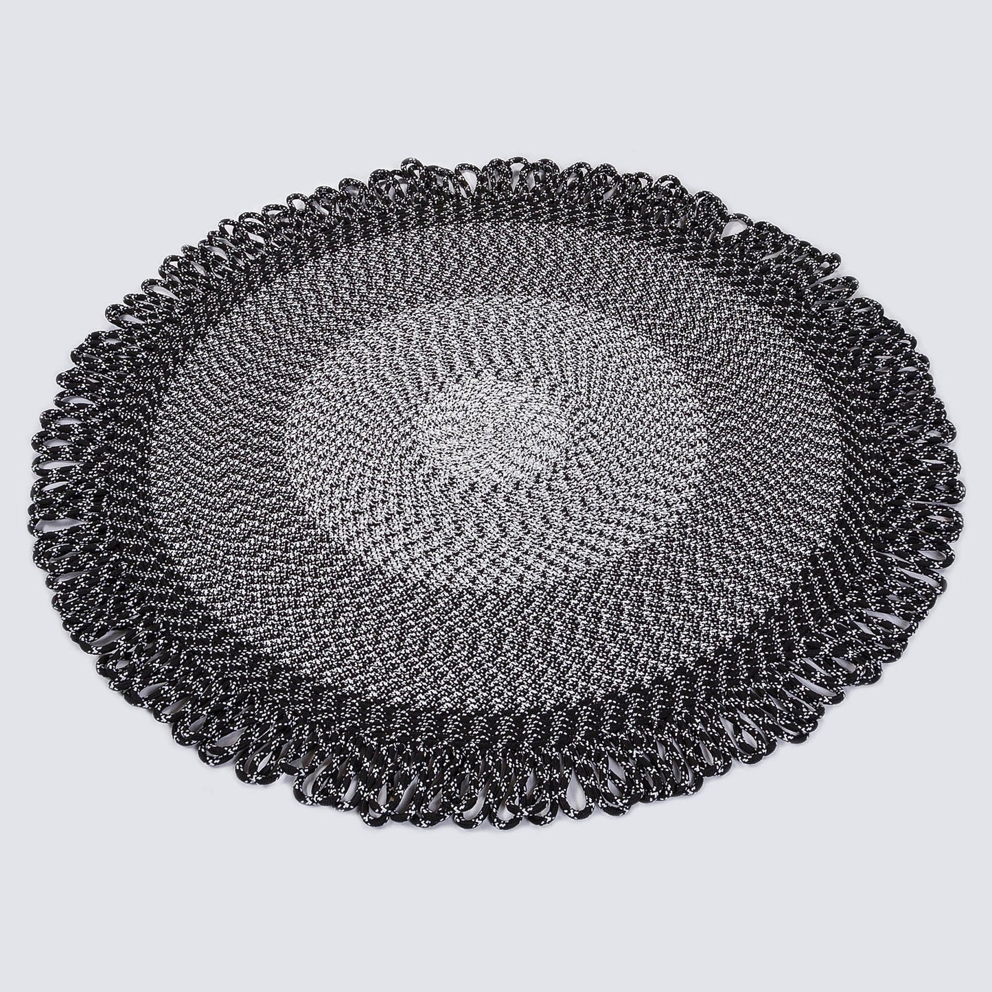 Washable Black Jute Rug: Bohemian Circle Home Decor Carpet