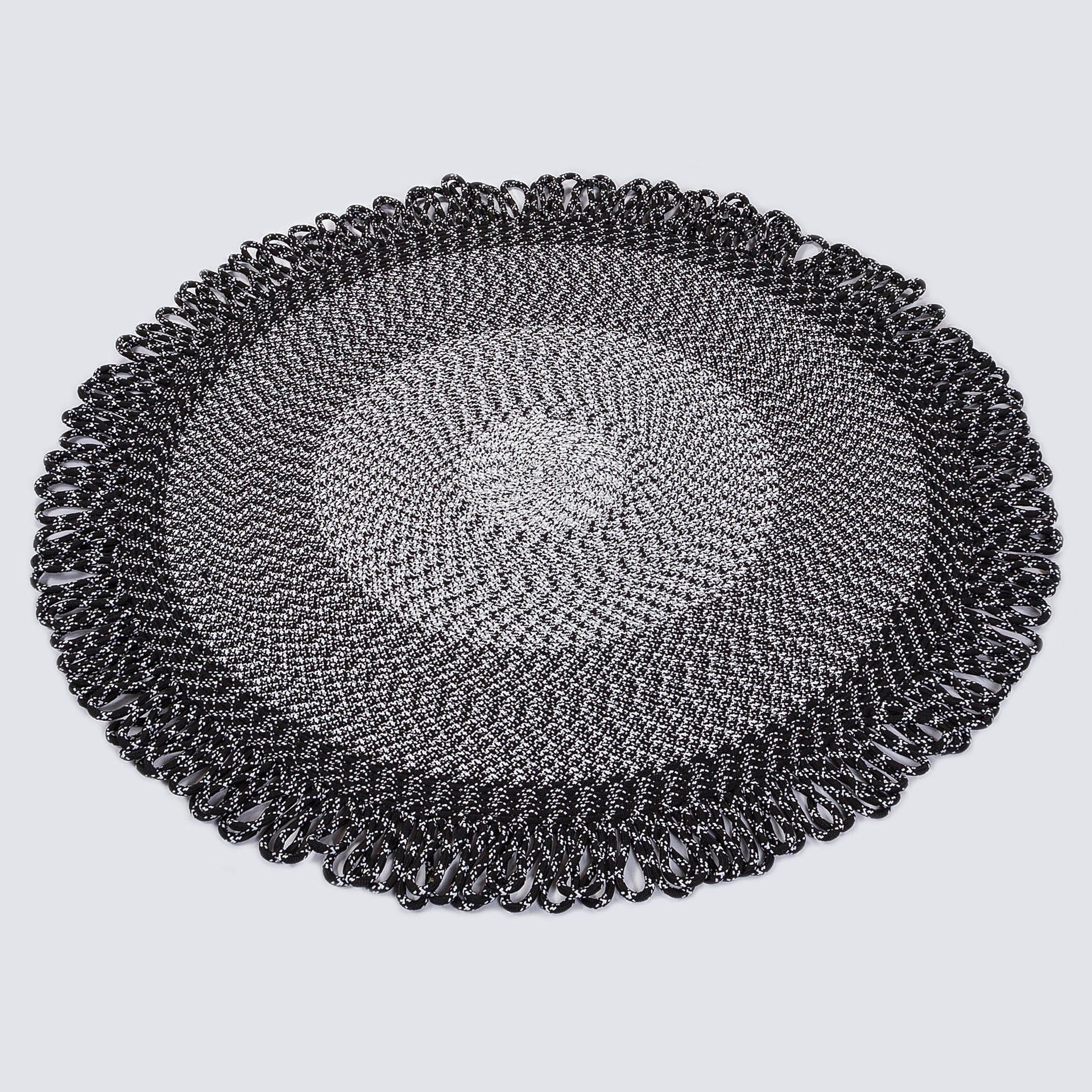 Washable Black Jute Rug: Bohemian Circle Home Decor Carpet