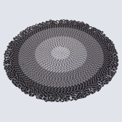Washable Black Jute Rug: Bohemian Circle Home Decor Carpet