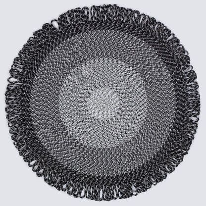 Washable Black Jute Rug: Bohemian Circle Home Decor Carpet