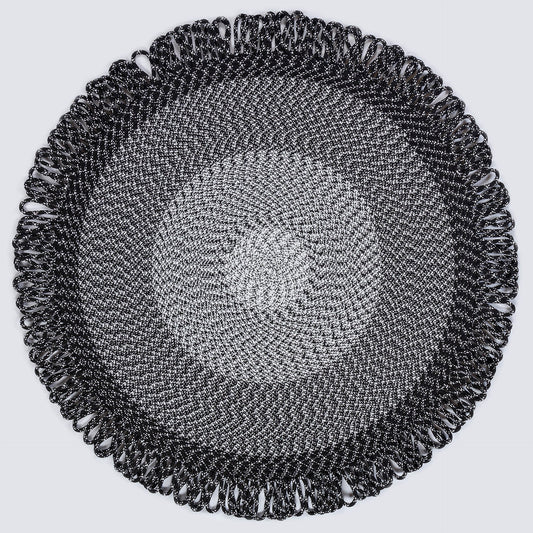 Washable Black Jute Rug: Bohemian Circle Home Decor Carpet