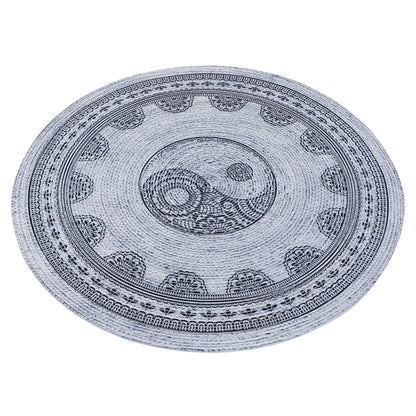 Yin Yang Jute Rug: Bohemian Outdoor/Indoor Carpet