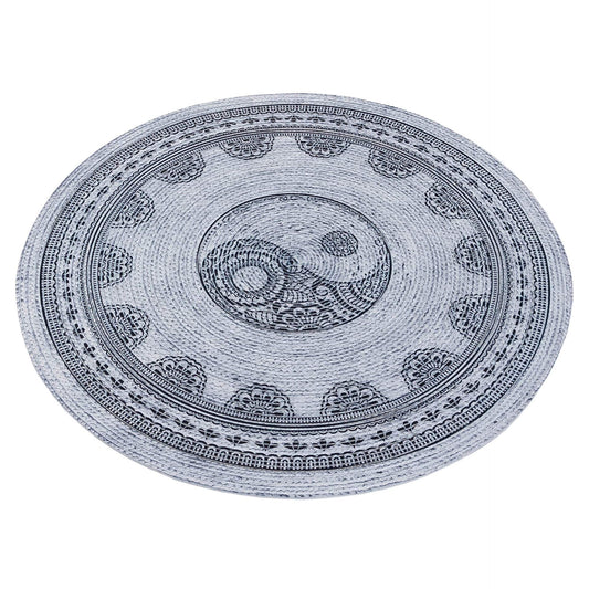 Yin Yang Jute Rug: Bohemian Outdoor/Indoor Carpet