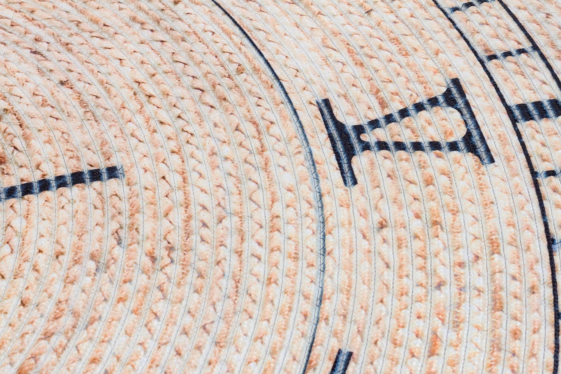 Jute Clock Rug: Bohemian Washable Outdoor/Indoor Carpet