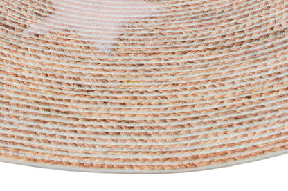 Bohemian Beige Jute Rug: Washable Indoor Outdoor Circle Carpet