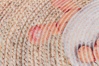Bohemian Beige Jute Rug: Washable Indoor Outdoor Circle Carpet