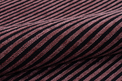Dark Burgundy Striped Area Rug | Washable Ribbed Carpet, Pet Friendly Non-Slip Home Decor