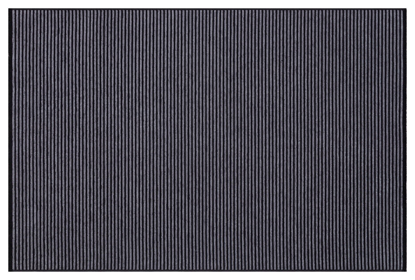 Modern Black Striped Rug, Washable Cotton Carpet