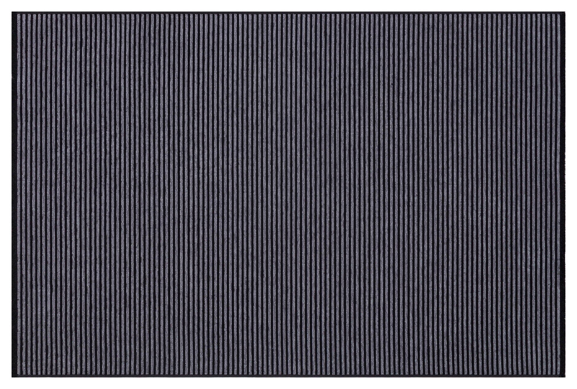 Modern Black Striped Rug, Washable Cotton Carpet