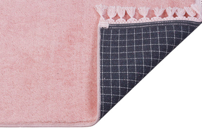 Fluffy Pink Rug: Modern Cotton Washable Carpet