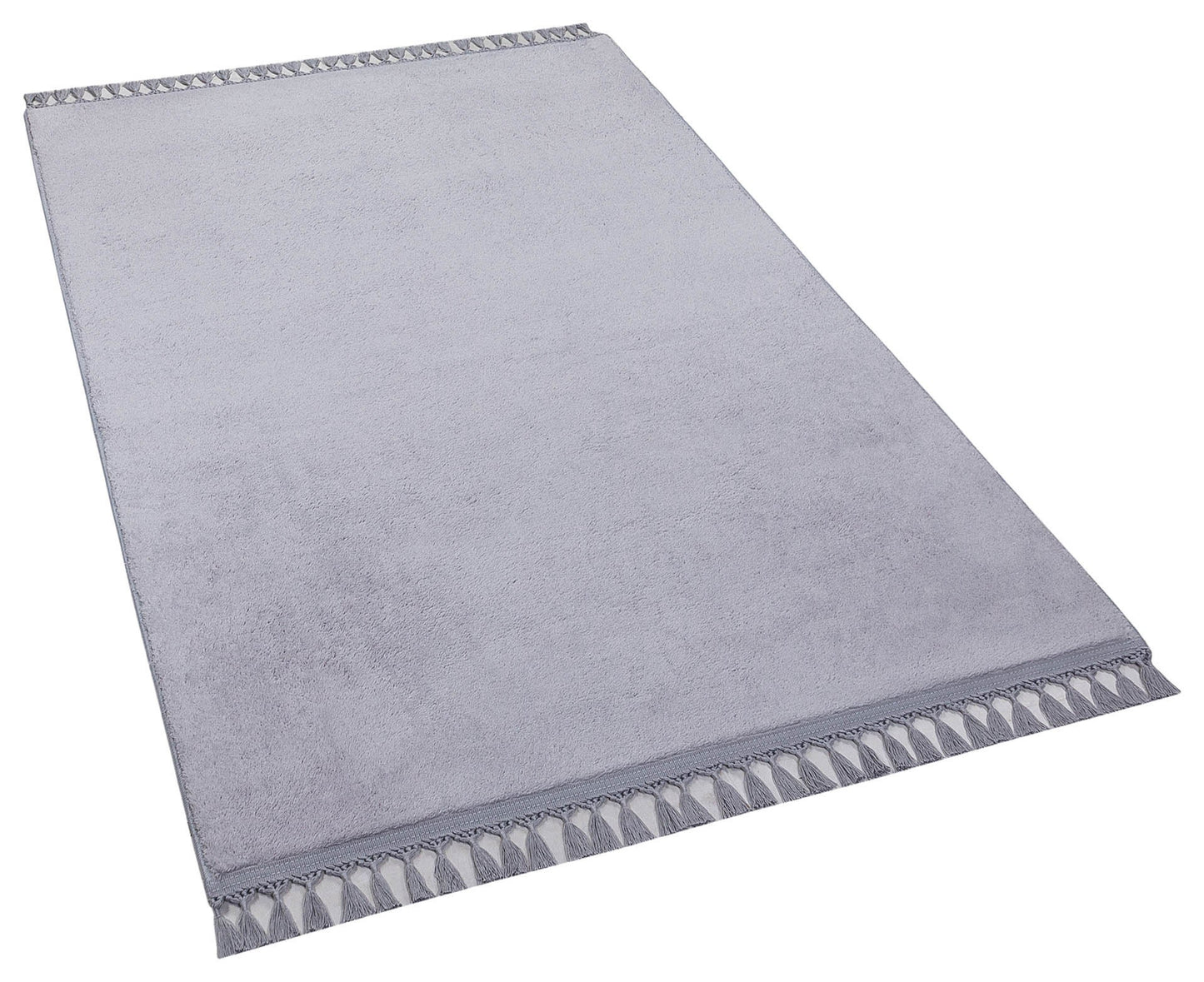 Fluffy Gray Rug: Modern Plain minimalist Washable Cotton Carpet