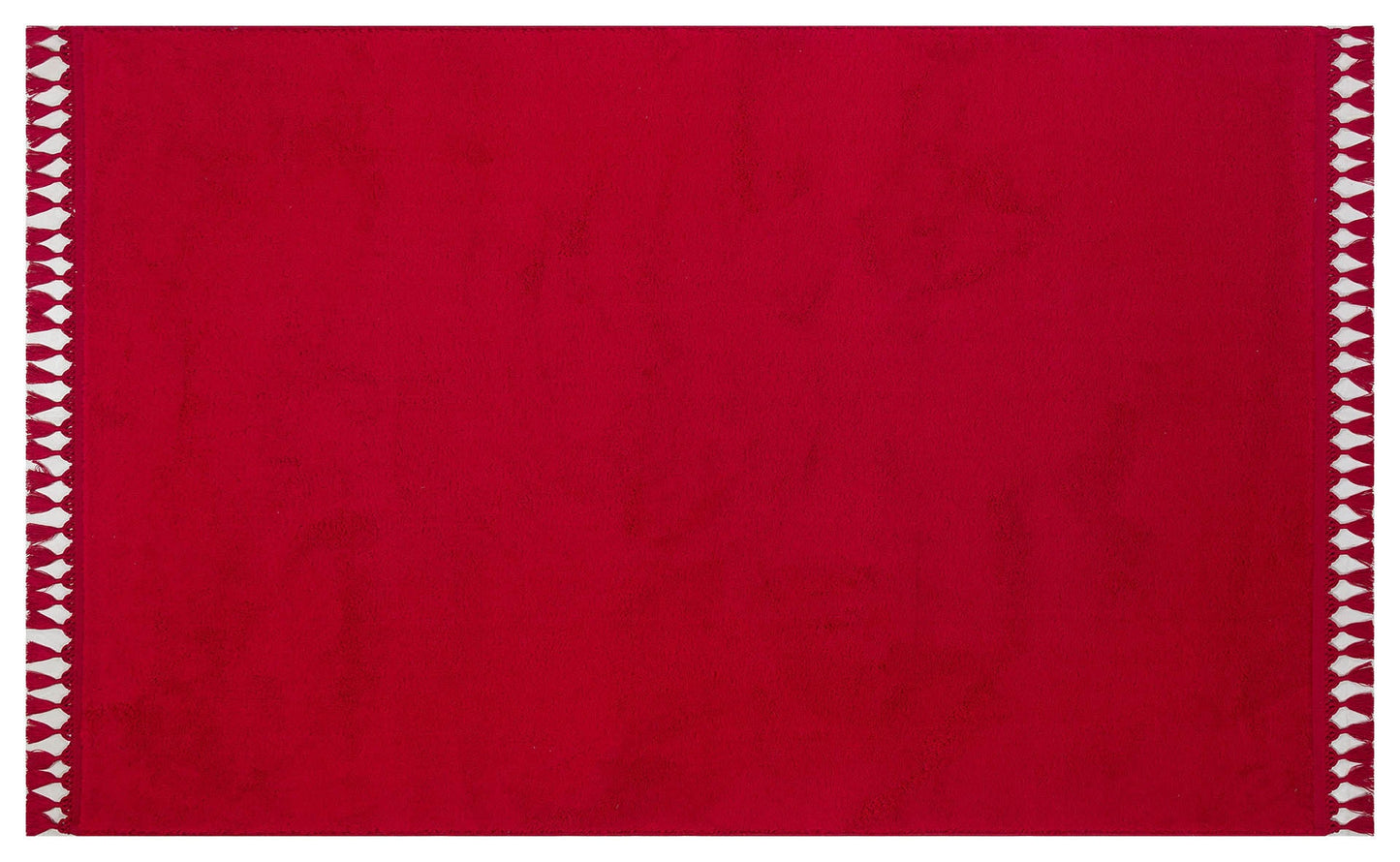 Red Fluffy Rug: Modern Fluffy Carpet with Tassels, Washable