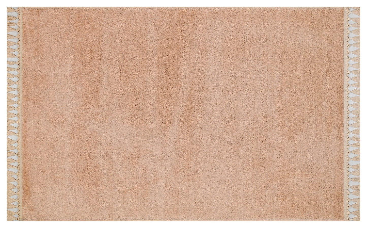 Fluffy Beige Rug with tassels: Modern Home Decor, Anti-Allergic Cotton Carpet