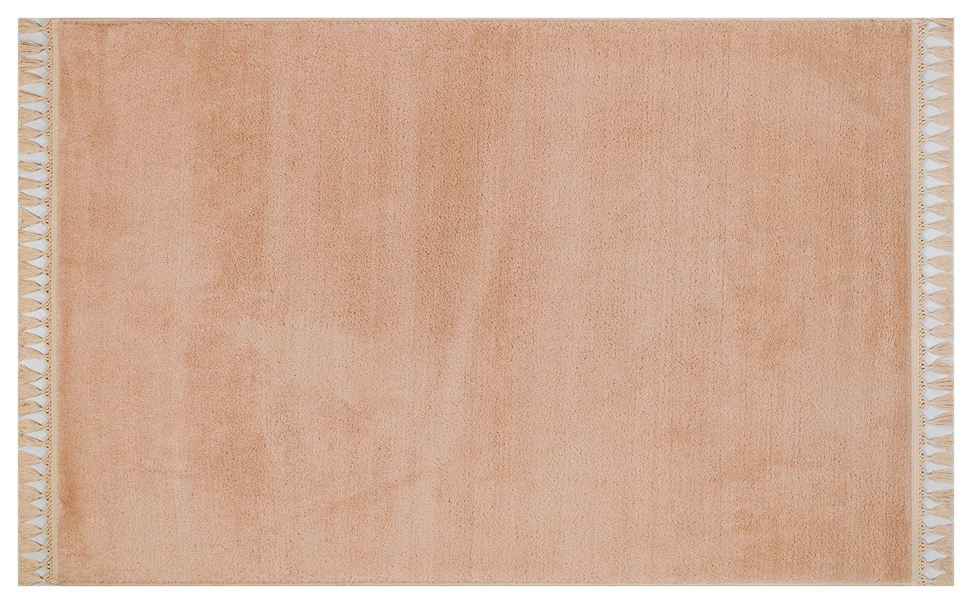 Fluffy Beige Rug with tassels: Modern Home Decor, Anti-Allergic Cotton Carpet