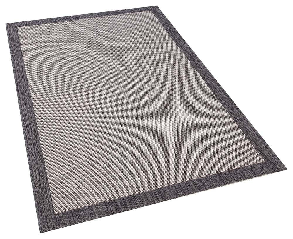 Washable Gray Jute Rug: Bohemian Outdoor/Indoor Carpet