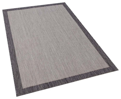 Washable Gray Jute Rug: Bohemian Outdoor/Indoor Carpet