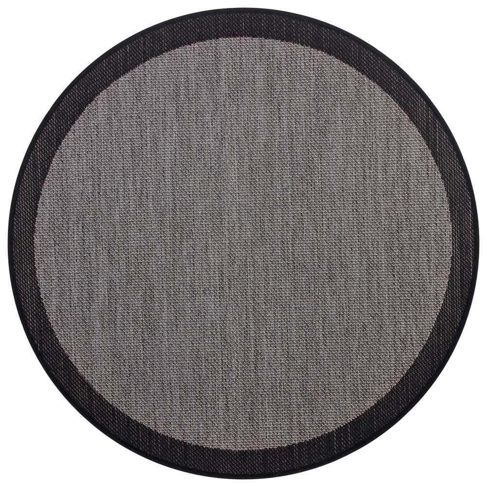 Washable Gray Jute Rug: Outdoor/Indoor Circle Carpet