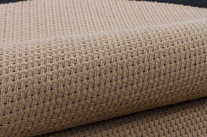 Round Beige Jute Rug: Washable Bohemian Outdoor/Indoor Carpet