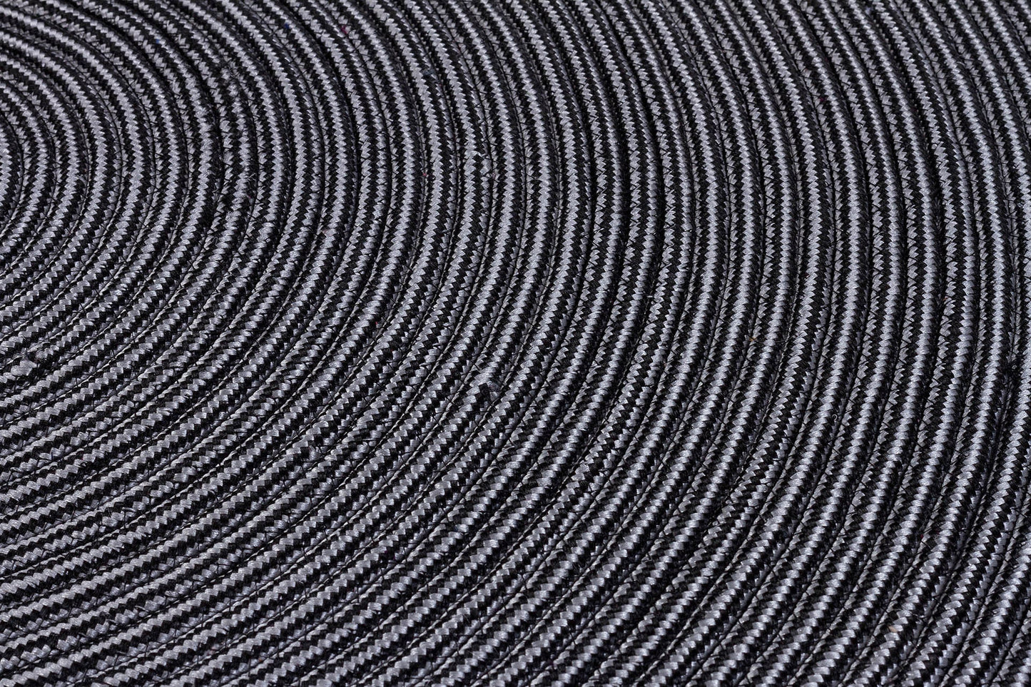 Washable Gray Jute Rug: Bohemian Circle carpet with Decorative Border
