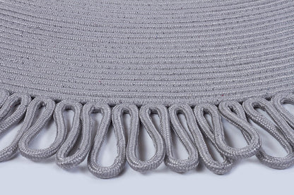 Washable Jute Rug: Bohemian Circle Rug with Decorative Border