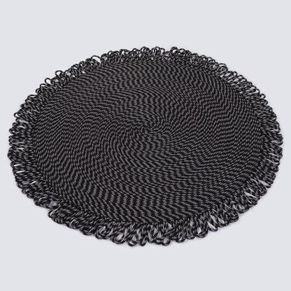 Washable Black Jute Rug: Circle Rug, Indoor/Outdoor carpet