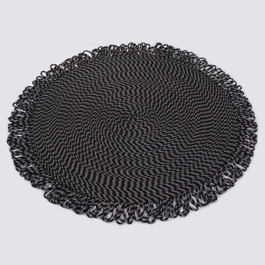 Washable Black Jute Rug: Circle Rug, Indoor/Outdoor carpet
