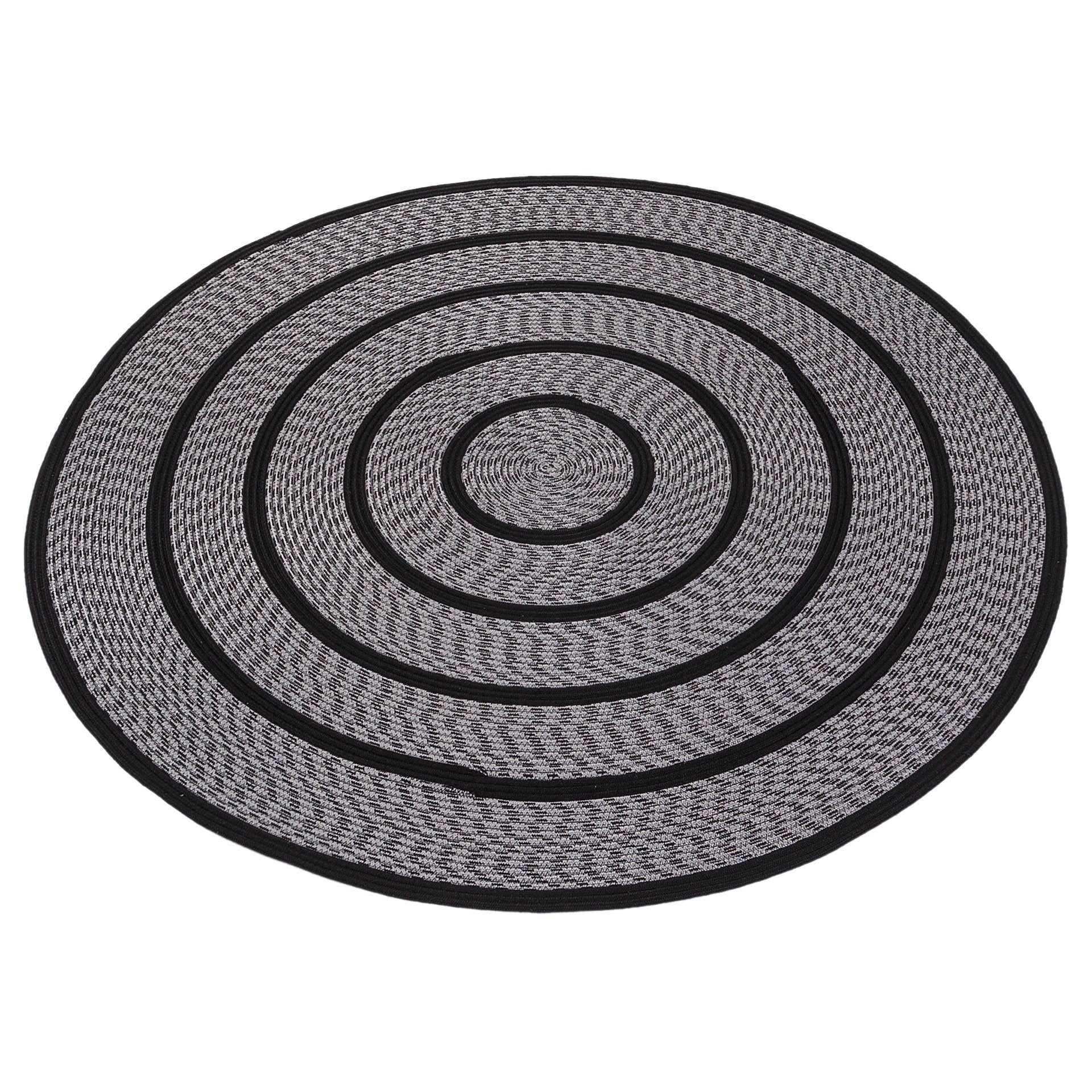 Washable Black Jute Rug: Bohemian Outdoor/Indoor Circle Rug