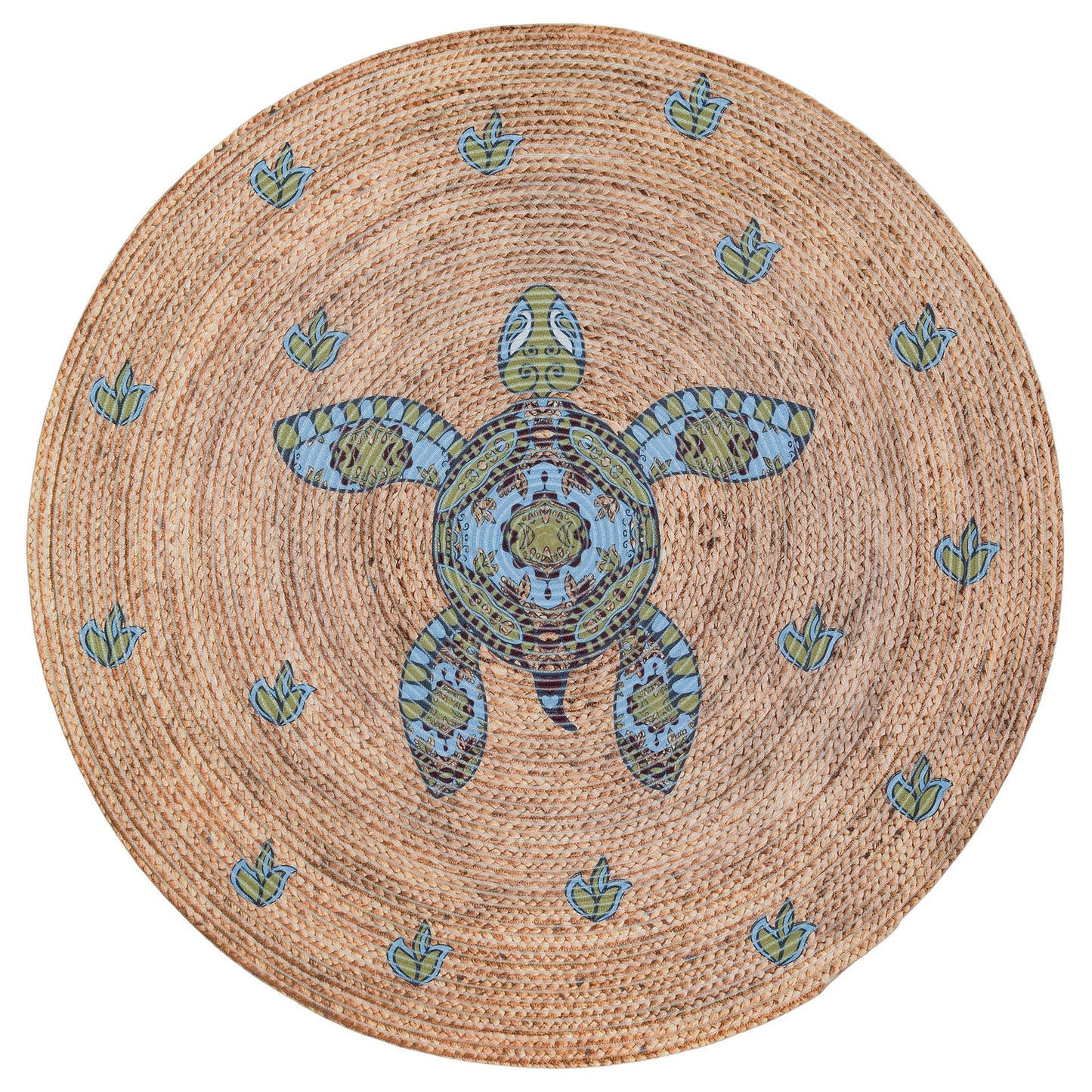 Turtle Jute Rug: Bohemian Outdoor Circle Rug