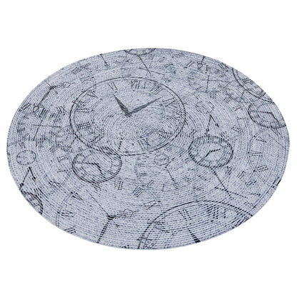 Clockwork Gray Jute Rug: Washable Bohemian Style, Indoor/Outdoor