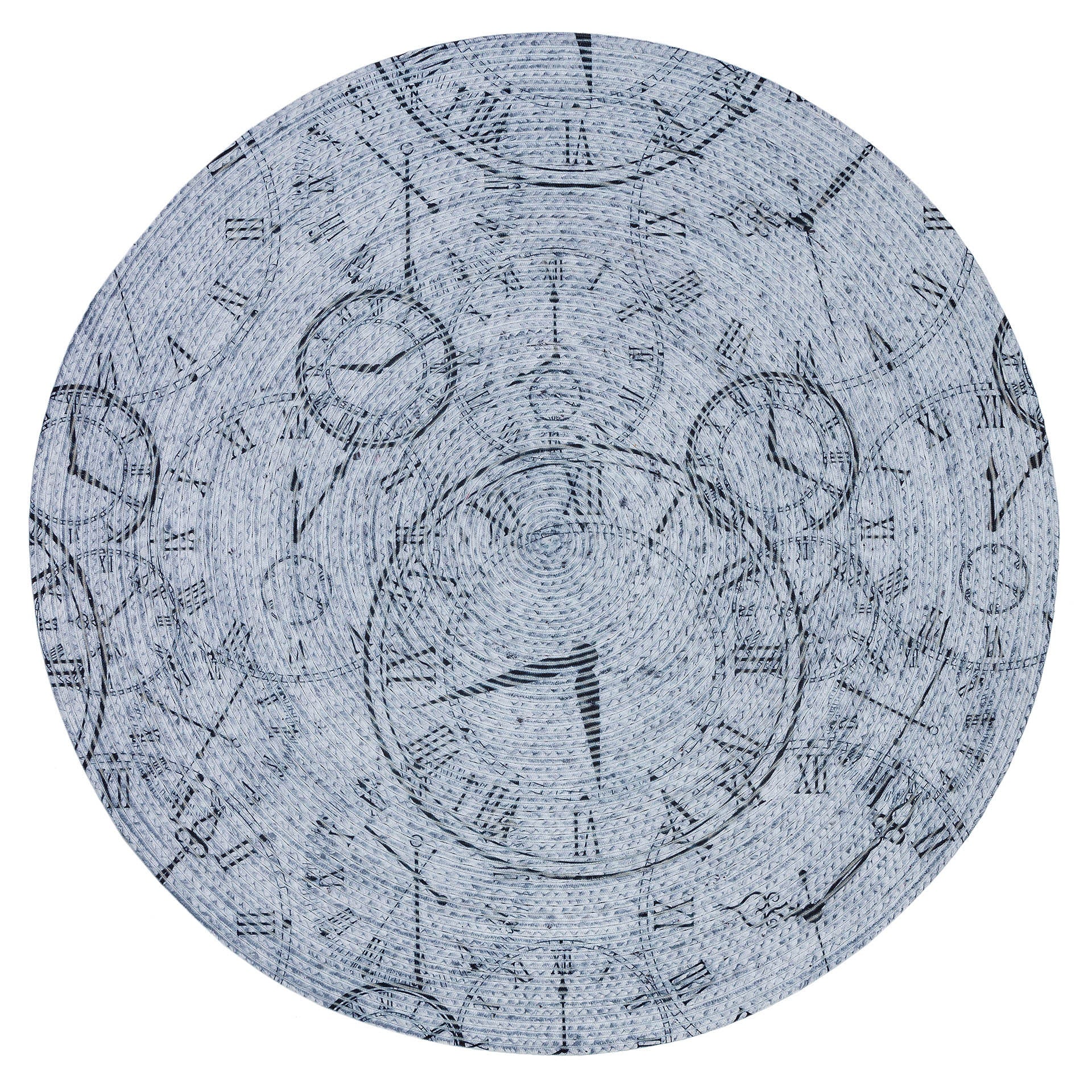 Clockwork Gray Jute Rug: Washable Bohemian Style, Indoor/Outdoor