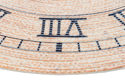 Jute Clock Rug: Bohemian Washable Outdoor/Indoor Carpet