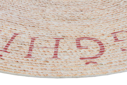 Round Beige Jute Rug: Bohemian Home Decor, Indoor/Outdoor Carpet