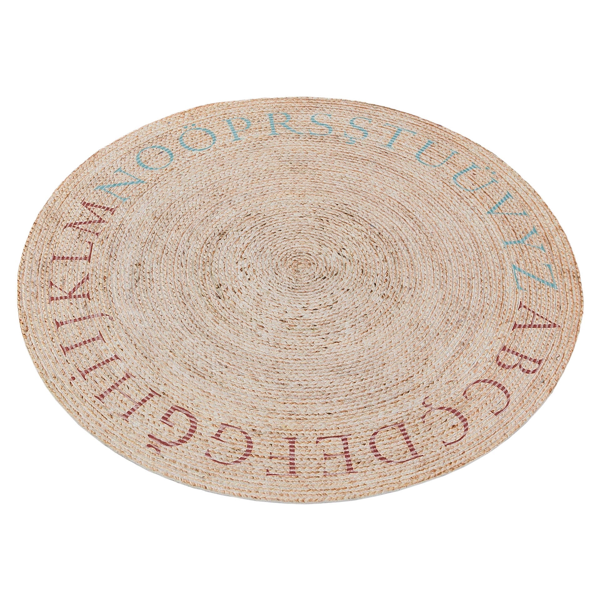 Round Beige Jute Rug: Bohemian Home Decor, Indoor/Outdoor Carpet