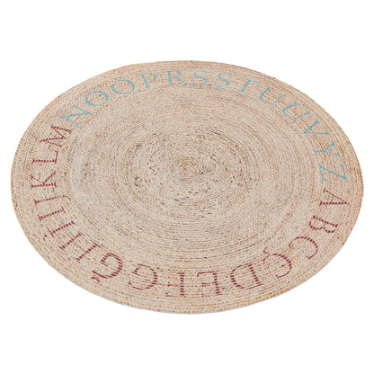Round Beige Jute Rug: Bohemian Home Decor, Indoor/Outdoor Carpet