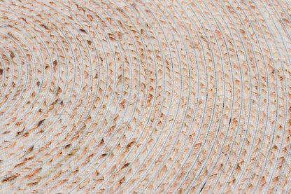 Round Beige Jute Rug: Bohemian Home Decor, Indoor/Outdoor Carpet
