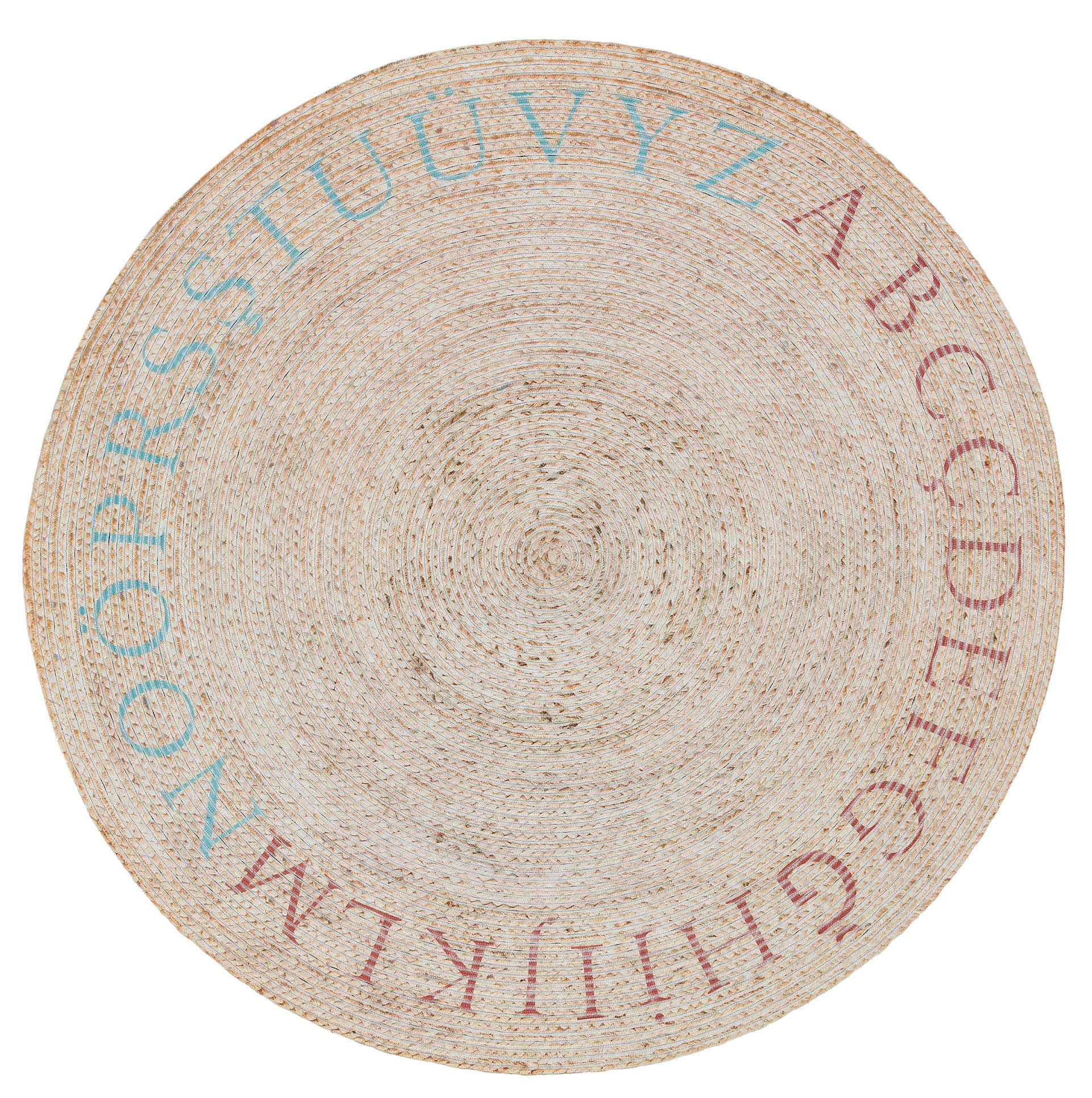 Round Beige Jute Rug: Bohemian Home Decor, Indoor/Outdoor Carpet