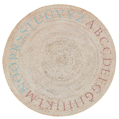 Round Beige Jute Rug: Bohemian Home Decor, Indoor/Outdoor Carpet
