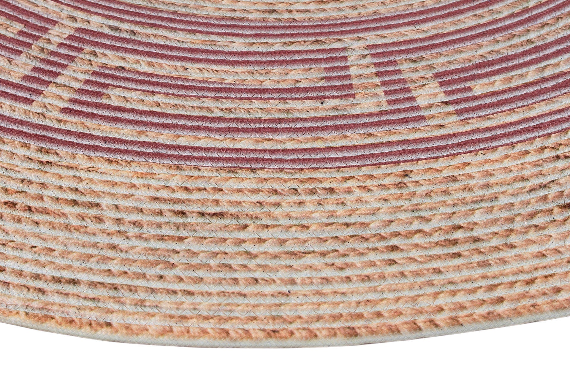 Bohemian Jute Circle Rug: Washable Outdoor Carpet